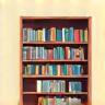 Icon representing a library or collection of knowledge